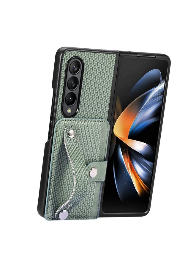 اس-توب جراب لهاتف Samsung Galaxy Z Fold2 مزود بسوار معصم ومسند وبطاقة ومحفظة وغطاء خلفي وحافظة هاتف - Image 1