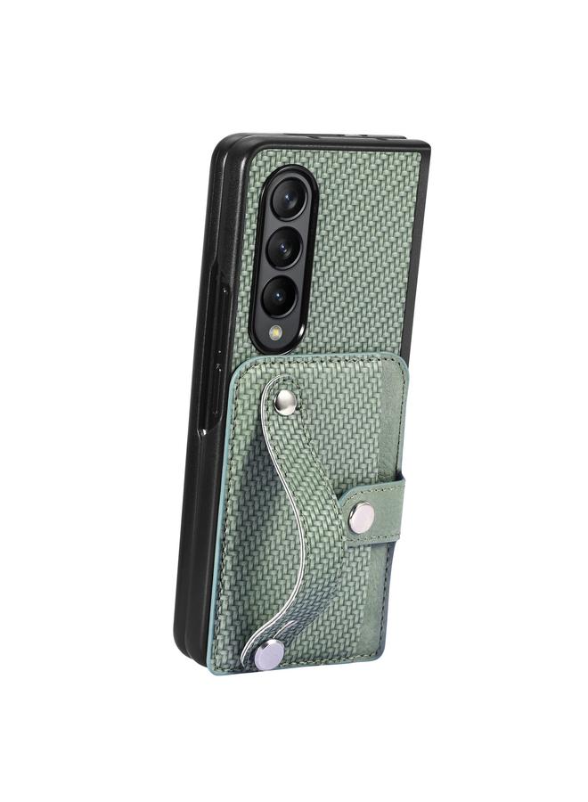 اس-توب جراب لهاتف Samsung Galaxy Z Fold2 مزود بسوار معصم ومسند وبطاقة ومحفظة وغطاء خلفي وحافظة هاتف - Image 3