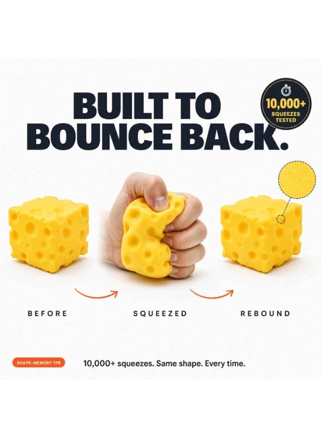 Cheese Squishy Stress Relief Toy, 7cm Soft Slow Rising Fidget Sensory Squeeze Ball,Cute Yellow Cheese Gift,Squishy Fidget Toys for Adults & Teens, Anxiety ADHD Autism Office Desk Toy, Sensory Stress Ball Squeeze Toys for Stress Relief - Image 2
