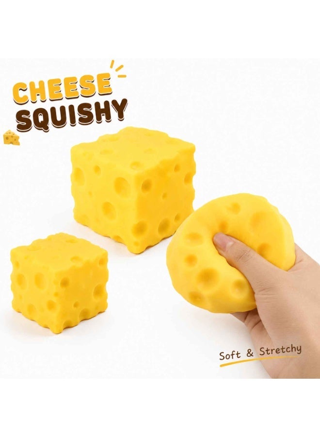 Cheese Squishy Stress Relief Toy, 7cm Soft Slow Rising Fidget Sensory Squeeze Ball,Cute Yellow Cheese Gift,Squishy Fidget Toys for Adults & Teens, Anxiety ADHD Autism Office Desk Toy, Sensory Stress Ball Squeeze Toys for Stress Relief - Image 4