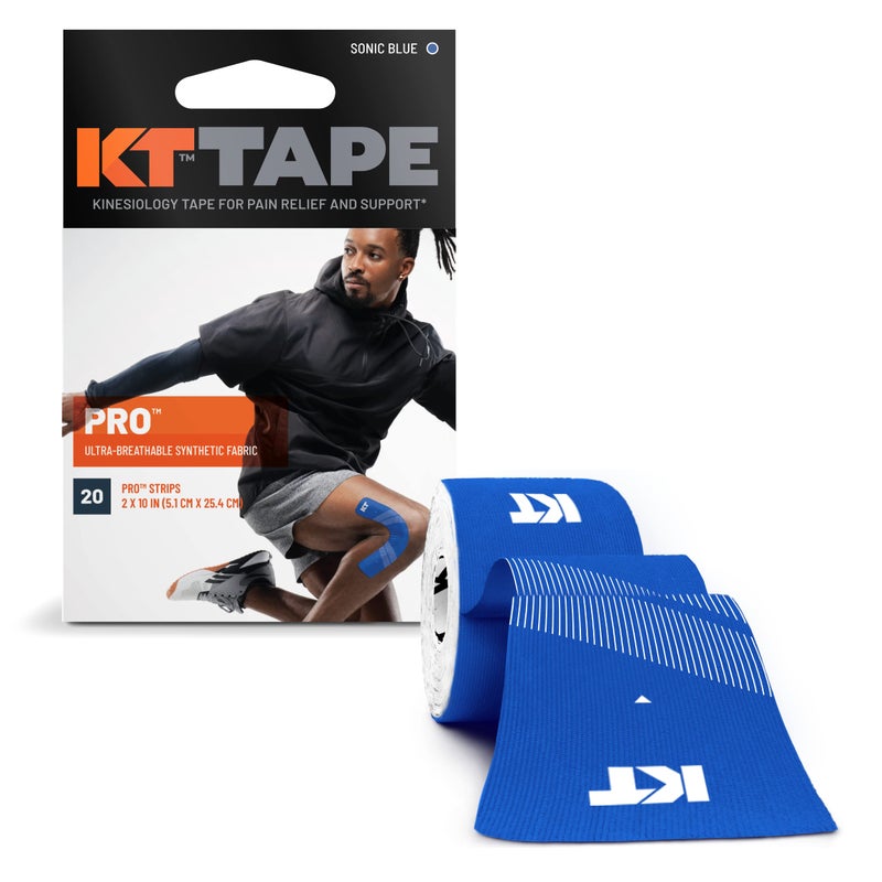 KT TAPE شريط كينيسيوLOGY العلاجي الرياضي KT Tape Pro الاصطناعي، 20 شريط مقصوص مسبقًا، 10 بوصات - Image 1