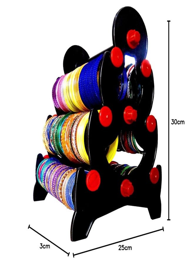 RSV Plastic 3 Step - Tower 144 Bangle Display Stand - Red & Black - Image 2