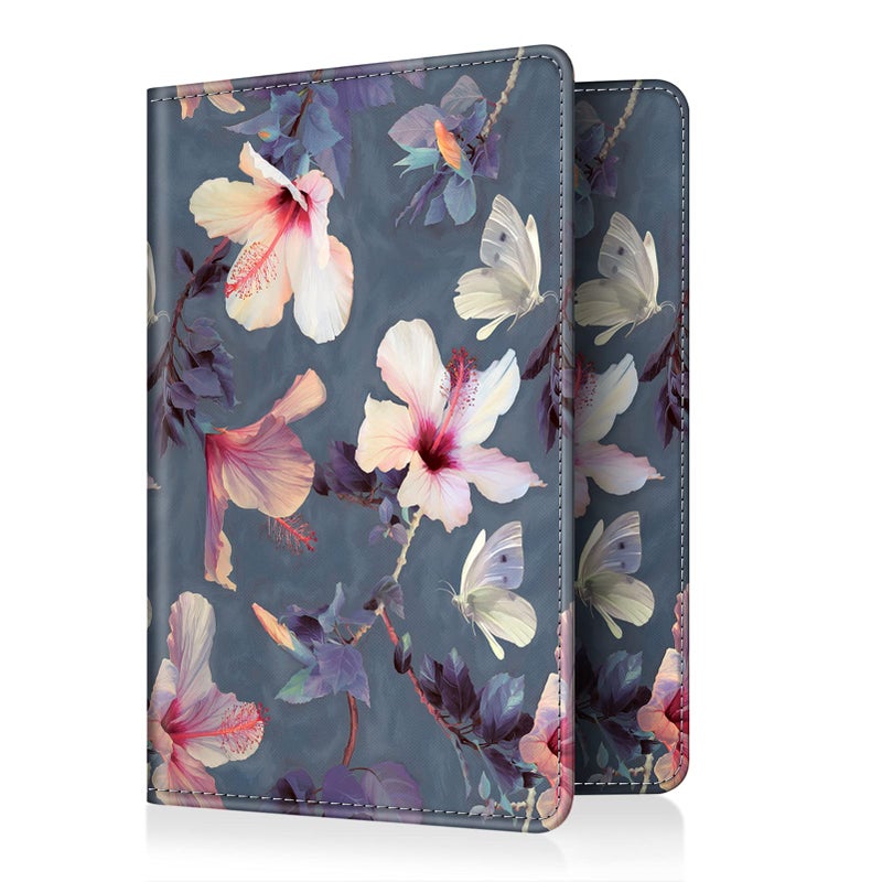 Fintie Fintie Passport Holder, Slim Travel Wallet RFID Blocking Card Case Cover Passport Cover Protector Essentials with Credit Card Slots for Women/Men, Blooming Hibiscus  - Image 1
