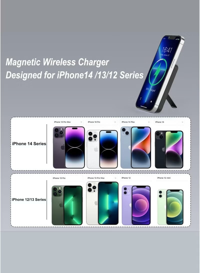 LEVINO بنك طاقة MagSafe سعة 10000 مللي أمبير مع حامل قابل للطي | منفذي Type-C و 1 USB | يشمل كابلات Type-C و Lightning | مؤشر LED | شحن سريع لجهاز iPhone و Samsung و Pixel – أبيض - Image 5