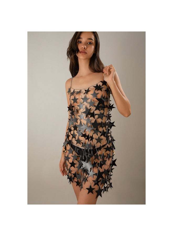 Europe And The United States elry Creative Star Pendant Hollow Street Nightclub Clothing Plastic Sequins Body Chain