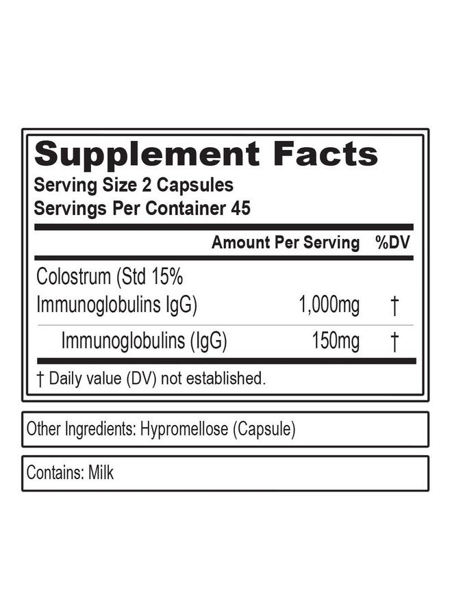 Evlution Nutrition Colostrum - Immune Health Support - Gut Health Support - 1,000mg Colostrum Per Serving - Gluten Free & Non-GMO - Dietary Supplement - 45 Servings - 90 Veggie Capsules - Image 3