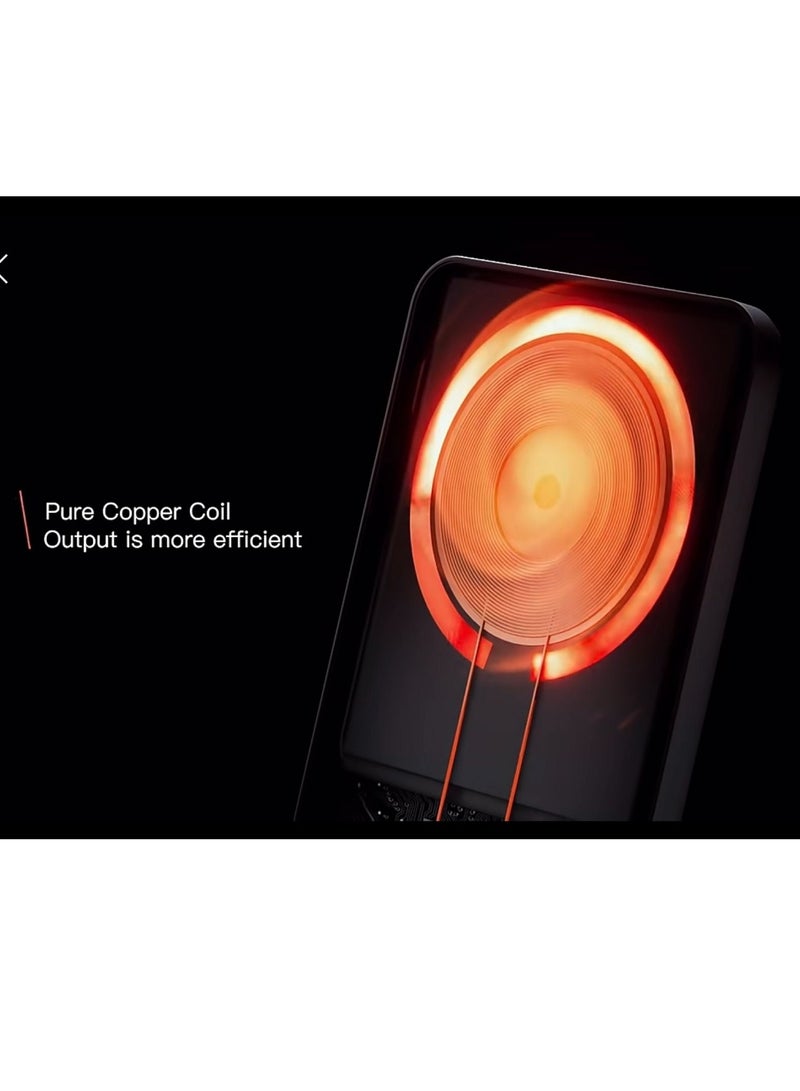Doltri Newest Portable 20W Charger 5000mAh Mini Power Bank, Magnetic Wireless Fast Charging Aluminum alloy with LED Display Q9 (Green)  - Image 2
