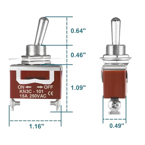 QIATOL Toggle Switch 12v DC 30A, 2Pack 2Pin SPST ON Off Switch with Waterproof Boot Cap Cover for Auto Car Marine Boat. - Image 2