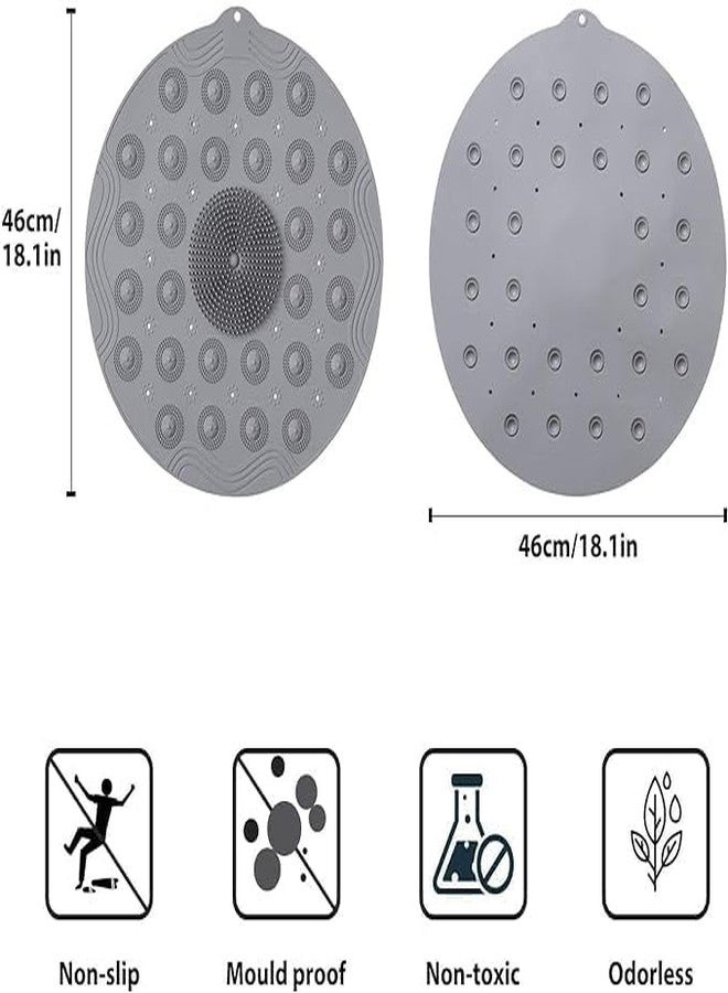 QUMAZZ Bathroom Mat Door Mat Floor Mat Bath Mat Doormat Carpet Rubber Non Slip Mat for Cushion Mat Super Absorbent Soft Carpet Quick Dry for Home Office (Round Slip Mat) - Image 5