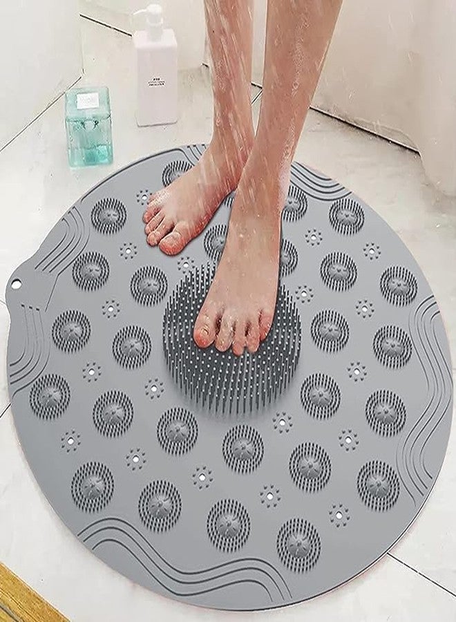 QUMAZZ Bathroom Mat Door Mat Floor Mat Bath Mat Doormat Carpet Rubber Non Slip Mat for Cushion Mat Super Absorbent Soft Carpet Quick Dry for Home Office (Round Slip Mat) - Image 1