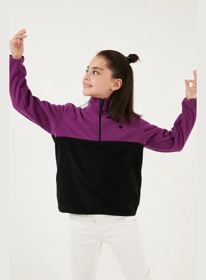 Lela Lela Soft Texture Half Zipper Color Block Stand Collar 2-Pack Polar Kids POLAR 5905004S2