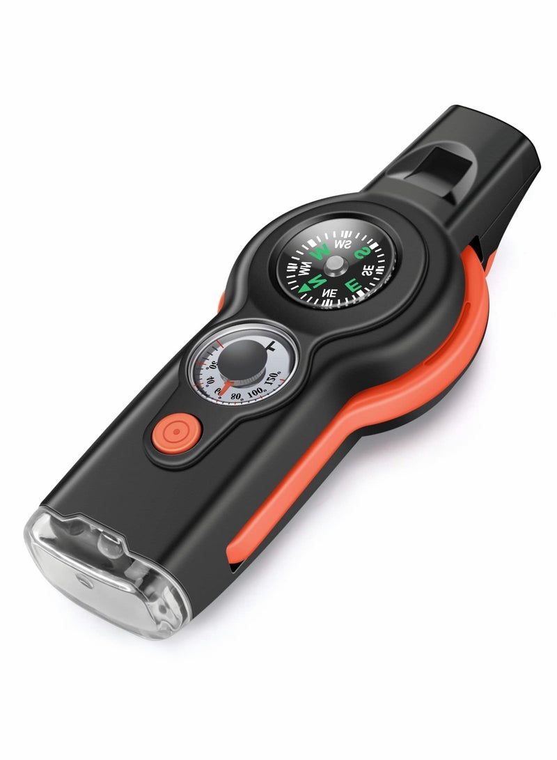 Excefore Emergency Survival Whistle, 7-in-1 Outdoor Multifunctional Tool Safety Whistle with Lanyard, Ideal for Kayaking, Hiking, Camping, Climbing, Hunting, Fishing, Rescue Signaling - Image 3
