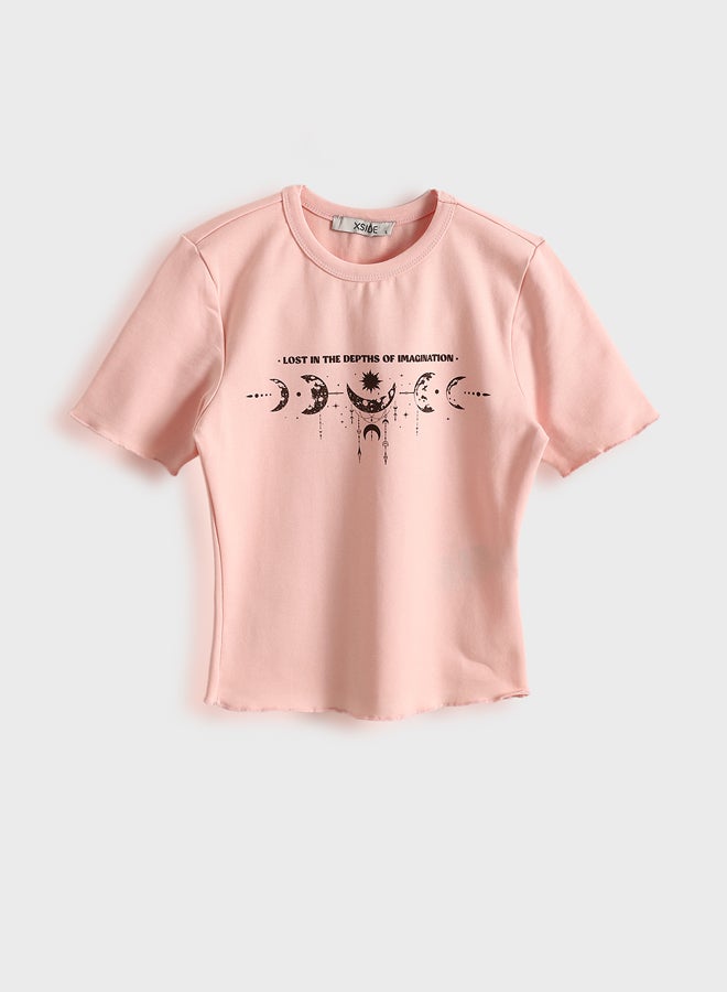 LC WAIKIKI Crew Neck Printed Women's Crop Top  - Image 1