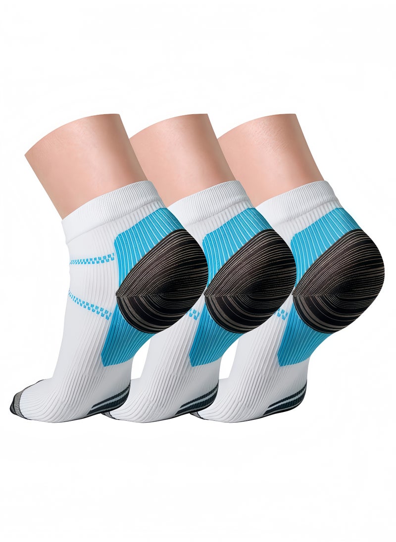 Peachjoy 3 Pack Sports Cycling Socks Colorful Anti Smell Ankle Athletic Socks for Running Hiking, Tennis, Workouts and Fitness Training, Anti-blister with Reflective Strips  - Image 1
