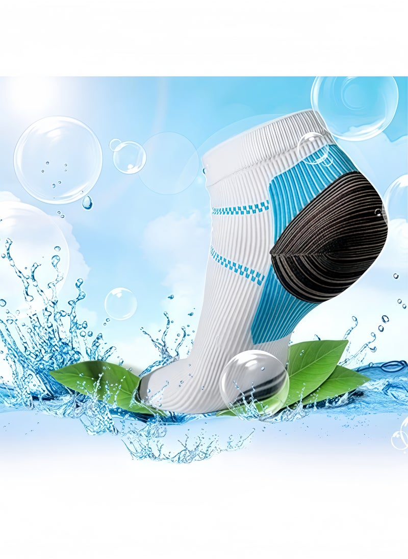 Peachjoy 3 Pack Sports Cycling Socks Colorful Anti Smell Ankle Athletic Socks for Running Hiking, Tennis, Workouts and Fitness Training, Anti-blister with Reflective Strips  - Image 5
