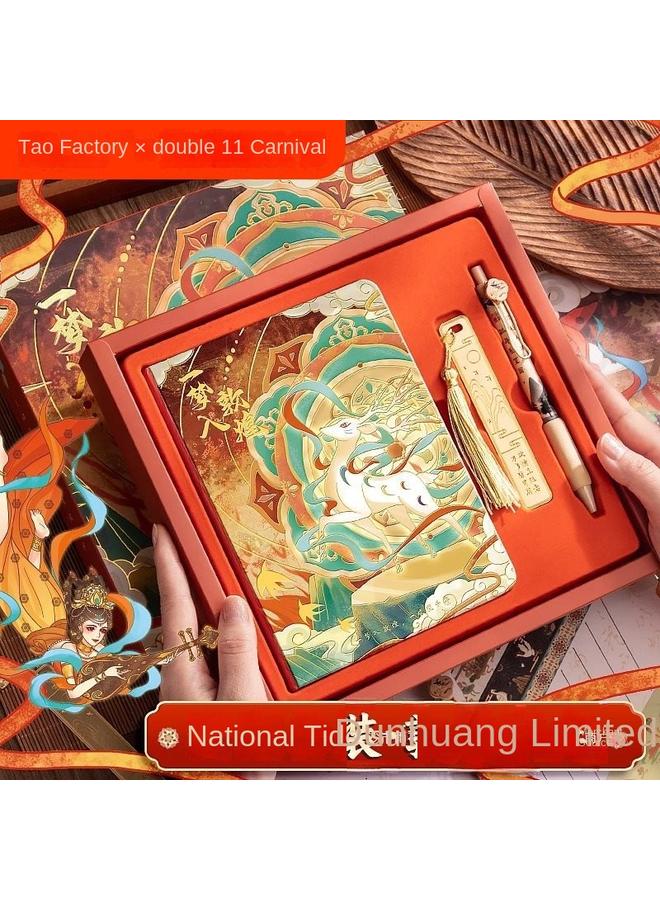 Bluejw Hand Book Suit Gift Box Vintage Illustration Hand Book Girl's Antique Chinese Style Children's Notebook Small Cane - Image 2