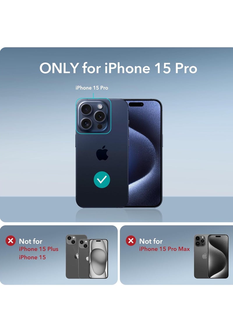 ELTRAZONE for iPhone 15 Pro Case, Compatible with MagSafe, Set with 2 Screen Protectors and Single Camera Lens Protectors, Air Guard Corners, Yellowing-Resistant Acrylic Back, Air Armor Series, Clear - Image 2