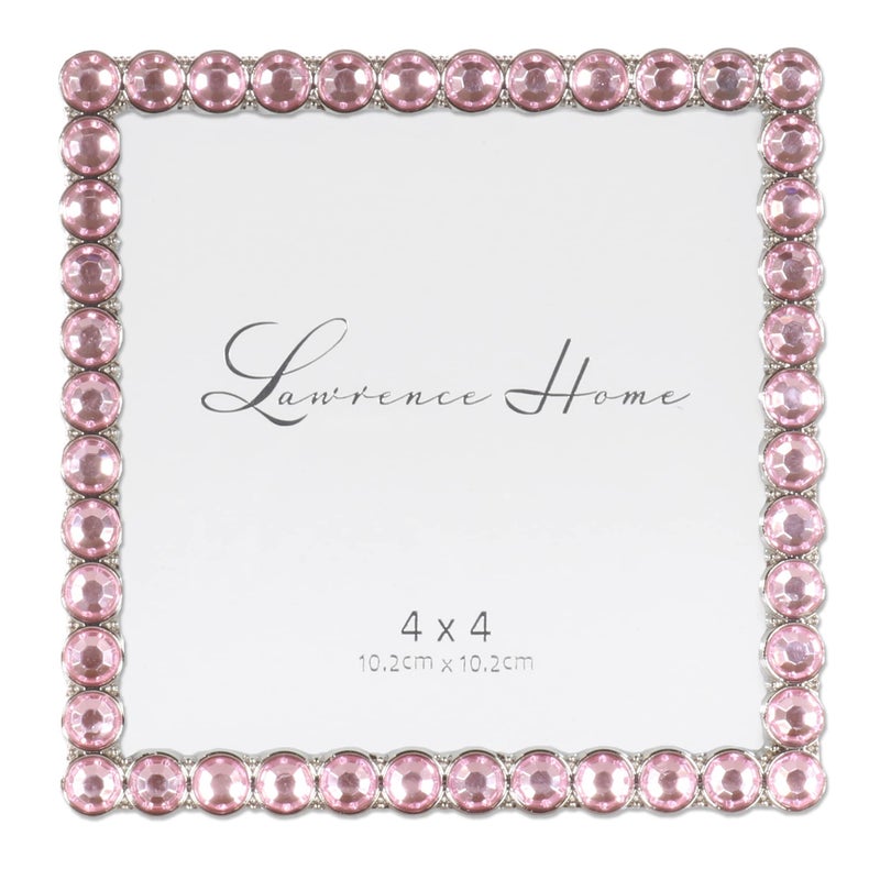 Lawrence Frames 4x4 Silver Metal Sparkle Frame - Soft Pink - Image 1