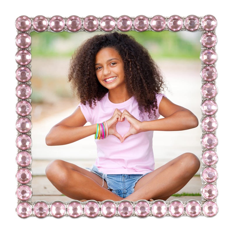 Lawrence Frames 4x4 Silver Metal Sparkle Frame - Soft Pink - Image 2