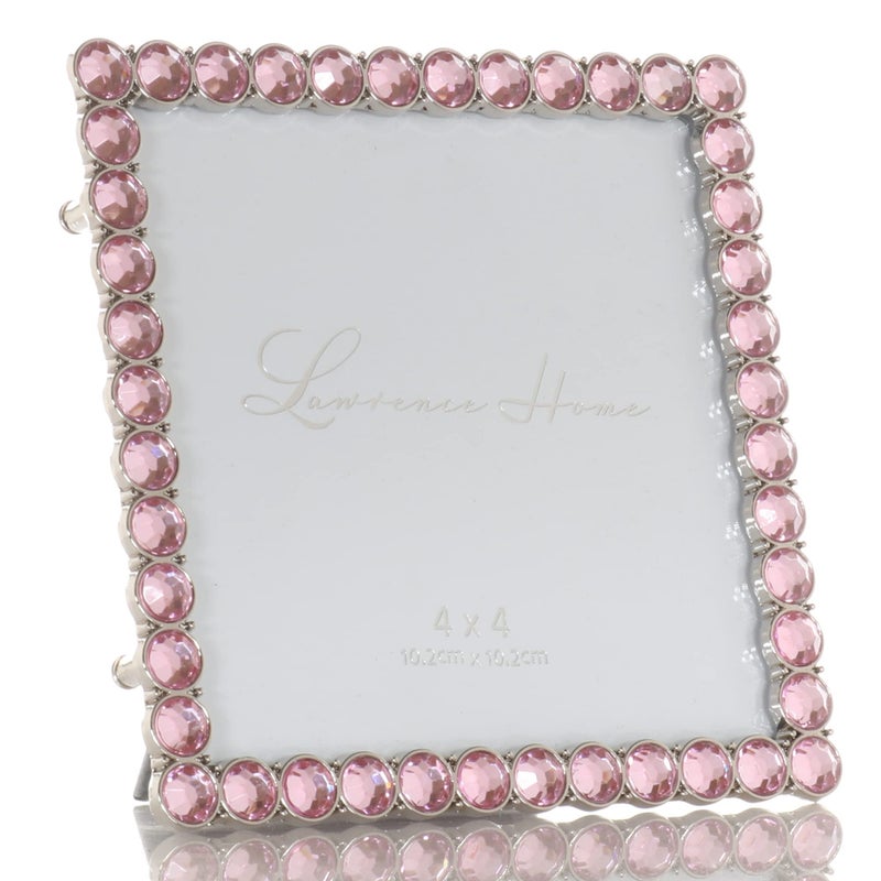 Lawrence Frames 4x4 Silver Metal Sparkle Frame - Soft Pink - Image 3