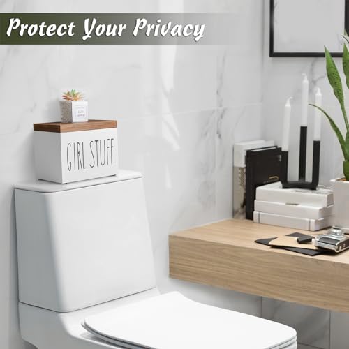 DRASTAR Tampon Holder for Bathroom, Feminine Product Organizer, Pad Organize Case with hinged lid, Shark Week Tampon Storage, Lady Stuff Box for Bathroom Accessories - Image 2