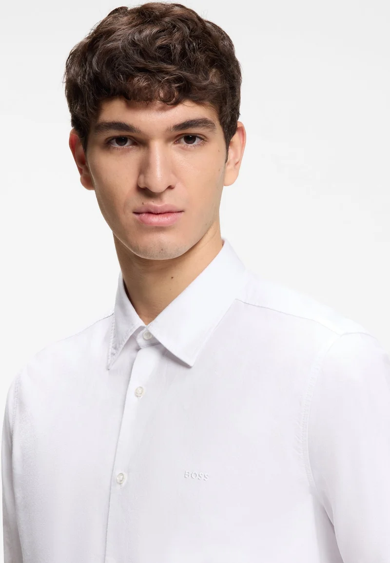 BOSS White Regular-fit shirt in soft-washed Oxford cotton for Men | Best Price UAE