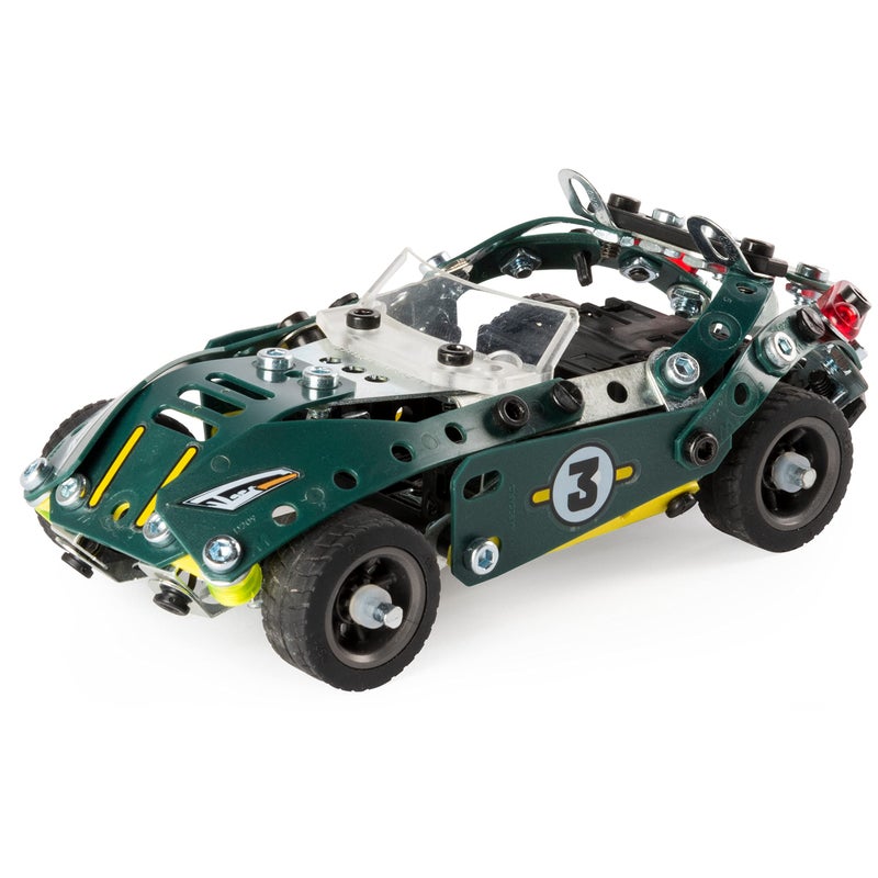 Meccano by Erector 5 in 1 Roadster Pull Back Car Building Kit, STEM Engineering Education Toy for Ages 8 and up - Image 2