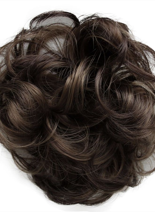 CAISHA by PRETTYSHOP Messy Scrunchie Bun Voluminous Wavy Hairpiece Heat-resistant Synthetic Fibres Brown Mix G34A - Image 2