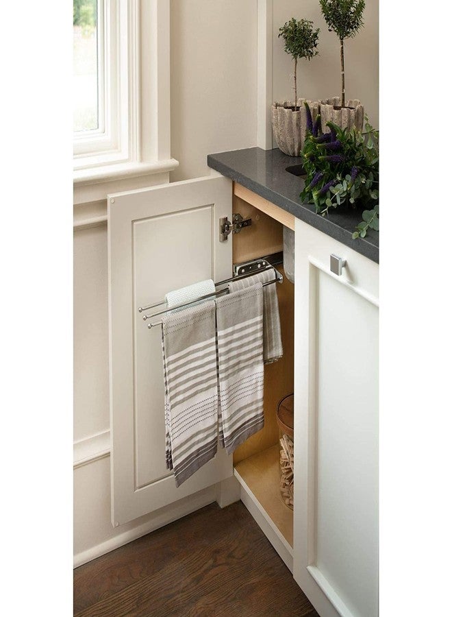 Rev-A-Shelf Under Sink Hand Towel Holder for Kitchen and Bathroom Cabinets, Pullout Extension Three Prong Wire Dish Rag Rack Hanger, White, 563-47 - Image 2