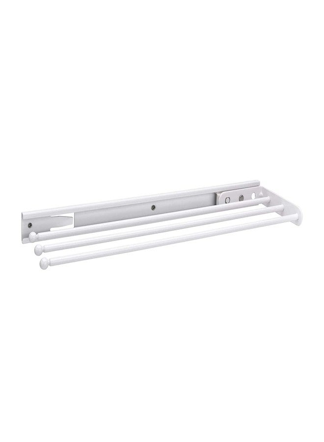 Rev-A-Shelf Under Sink Hand Towel Holder for Kitchen and Bathroom Cabinets, Pullout Extension Three Prong Wire Dish Rag Rack Hanger, White, 563-47 - Image 1