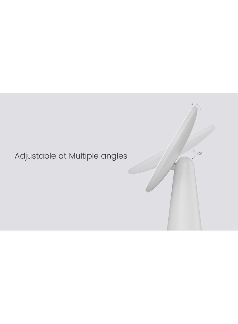 يلايت يي لايت مرآة مكياج ذكية  مزودة بإضاءة LED - مرآة زينة دوارة بزاوية 40 درجة مع سطوع قابل للتعديل (3000-5000 كلفن)، ومستشعر لمس، وضوء نهاري طبيعي وضوء دافئ، ومرآة مكتب محمولة عالية الدقة قابلة للتعتيم - Image 4