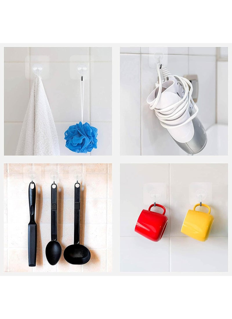 RAHODU RAHODU Adhesive Strong Stainless Steel Grip Transparent Wall Hooks for Kitchen Cutlery Heavy Duty Up to 5 Kg Hanging Capacity Do Not Stick On Painted Wall Round Hook 20  - Image 5