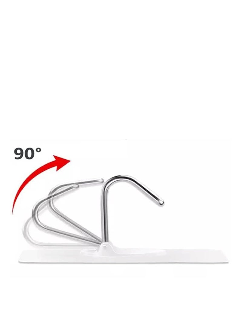 RAHODU RAHODU Adhesive Strong Stainless Steel Grip Transparent Wall Hooks for Kitchen Cutlery Heavy Duty Up to 5 Kg Hanging Capacity Do Not Stick On Painted Wall Round Hook 20  - Image 3