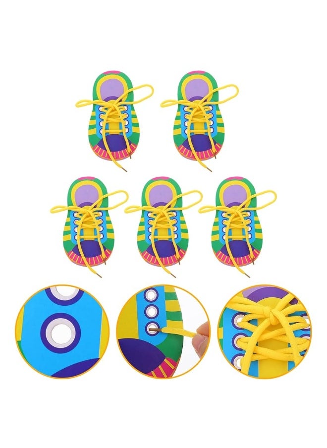 NUOBESTY NUOBESTY Shoelace Threading Teaching Toys Learn to Tie Shoelaces Toy Kids Toddlers Fine Motor Skills Toy Early Educational Toys, 5 Sets â€¦  - Image 3