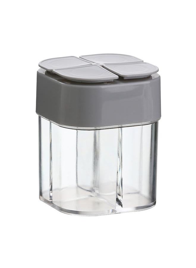 Thoraya 4 Compartment Seasoning Box Multifunctional Portable Dustproof Sealing Clear Spice Storage Container for Kitchen Supplies Grey  - Image 2