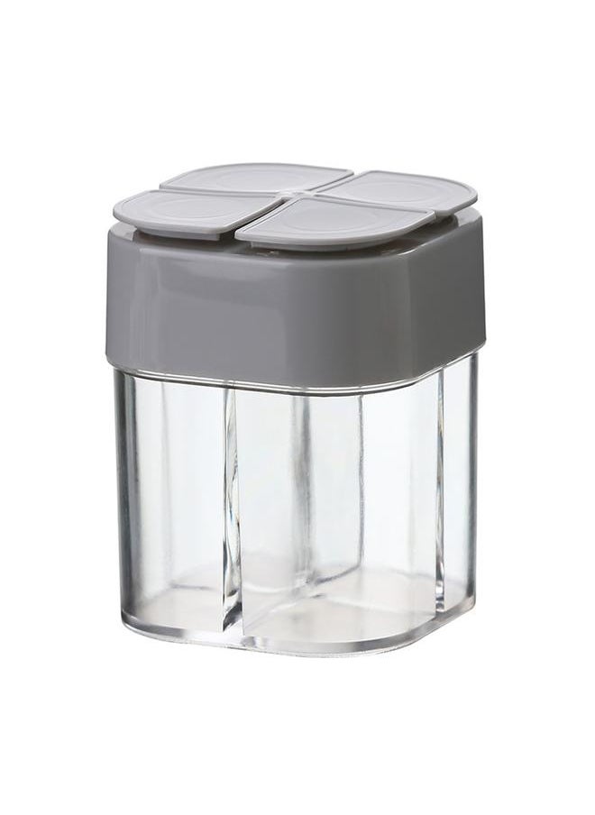 Thoraya 4 Compartment Seasoning Box Multifunctional Portable Dustproof Sealing Clear Spice Storage Container for Kitchen Supplies Grey  - Image 1
