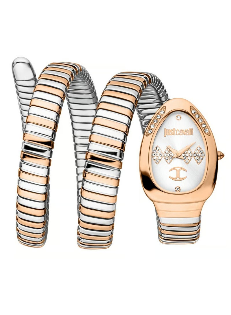 جي سي ساعة جست كافالي النسائية من الفولاذ المقاوم للصدأ، مينا فضي | JC1L230M0075 - Image 1