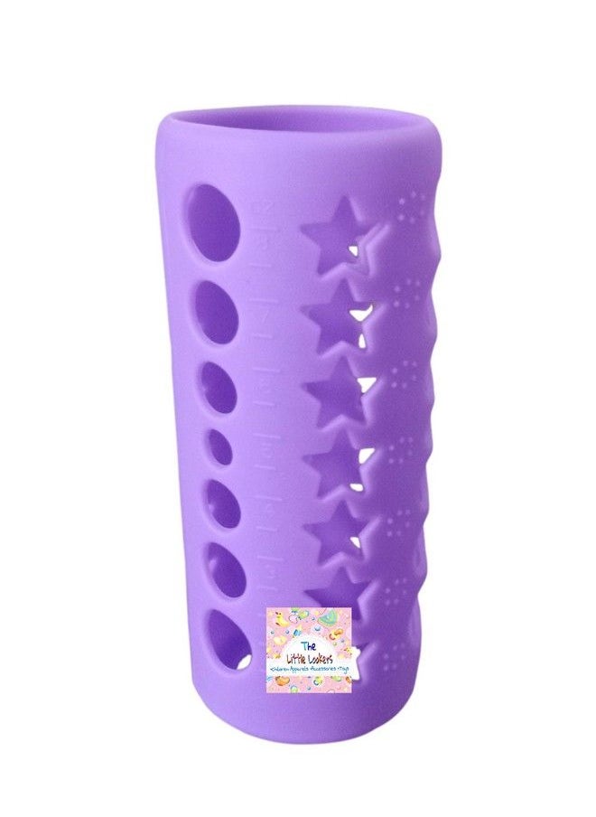 The Little Lookers Baby Feeding Bottle Silicone Warmer Cover Sleeve Holder Insulated Protection For Newborns Infants Babies (Red & Purple 240 Ml)  - Image 5