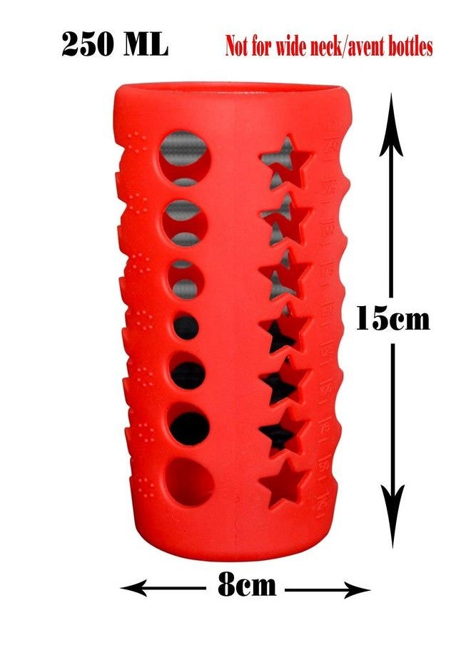 The Little Lookers Baby Feeding Bottle Silicone Warmer Cover Sleeve Holder Insulated Protection For Newborns Infants Babies (Red & Purple 240 Ml)  - Image 4