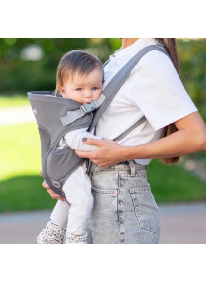 KIKKABOO حمالة ظهر MYRA للأطفال، مريحة، عرض وأحزمة قابلة للتعديل، بدون استخدام اليدين، 3 أوضاع حمل، حتى 9 كجم، خفيفة الوزن، قماش شبكي قابل للتنفس، بيج - Image 2