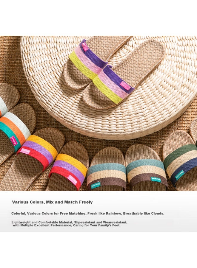 Tzldn Linen Slippers For Women, Summer New Style, Indoor Home Use, Cotton Linen Fabric Floor Slippers For Women And Couples - Image 4