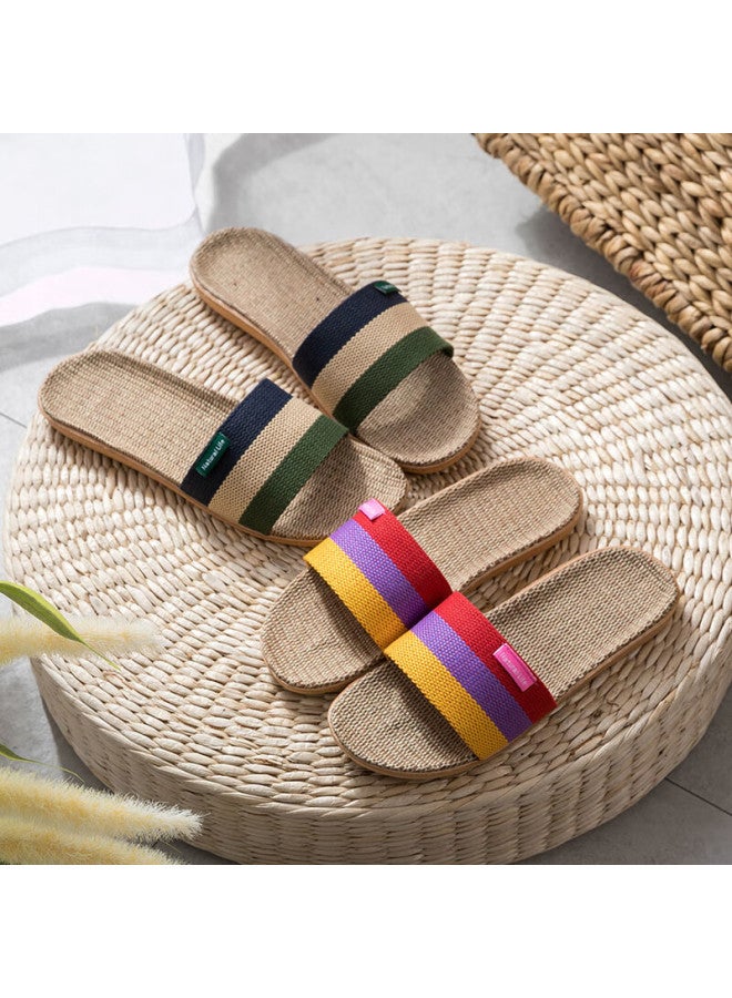 Tzldn Linen Slippers For Women, Summer New Style, Indoor Home Use, Cotton Linen Fabric Floor Slippers For Women And Couples - Image 2