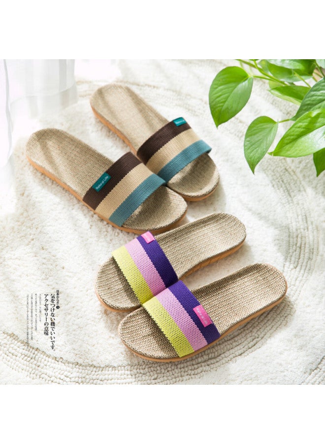 Tzldn Linen Slippers For Women, Summer New Style, Indoor Home Use, Cotton Linen Fabric Floor Slippers For Women And Couples - Image 3