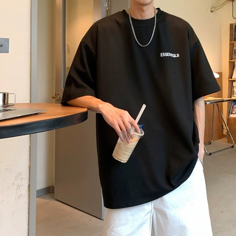 New Summer Short-Sleeved T-Shirt Men'S Summer Japanese Style Trendy Brand Half-Sleeved Top Loose Casual Half-Sleeved T-Shirt Ins - Image 2