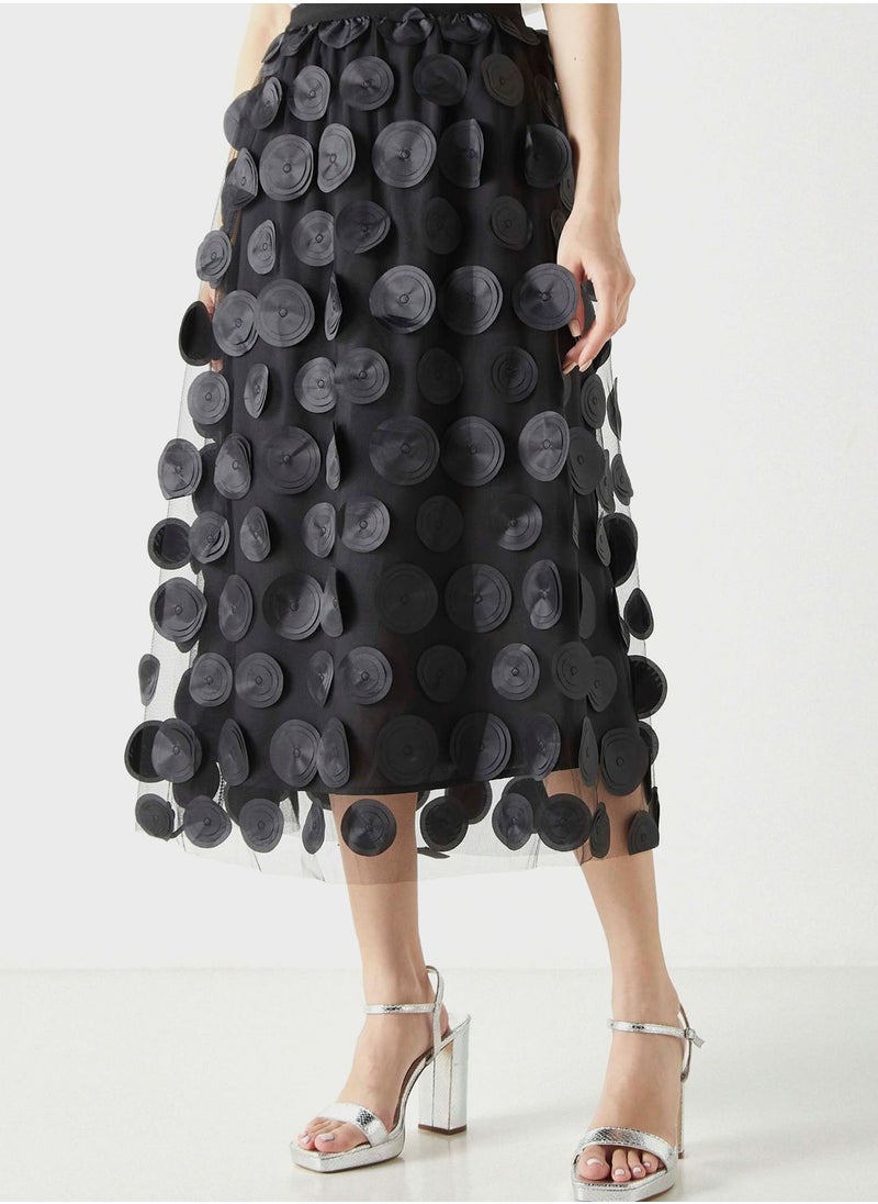 2Xtremz - Applique High Waist Mesh Skirt - Image 1