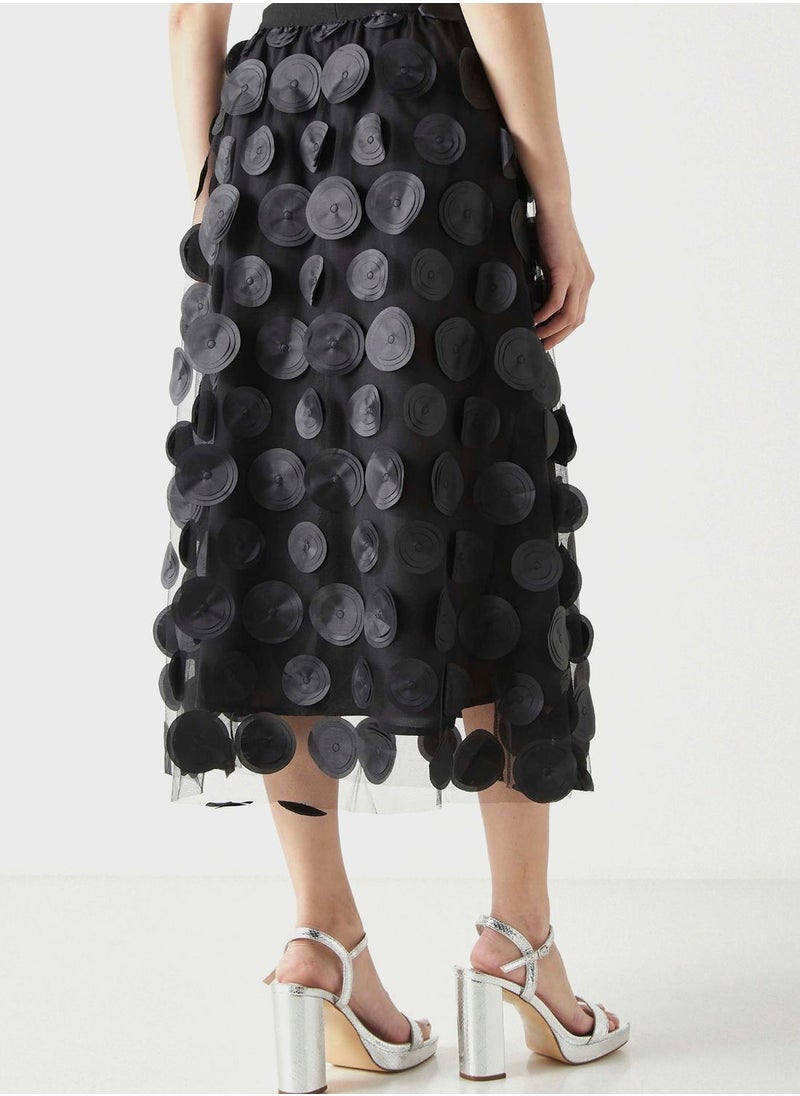 2Xtremz - Applique High Waist Mesh Skirt - Image 1
