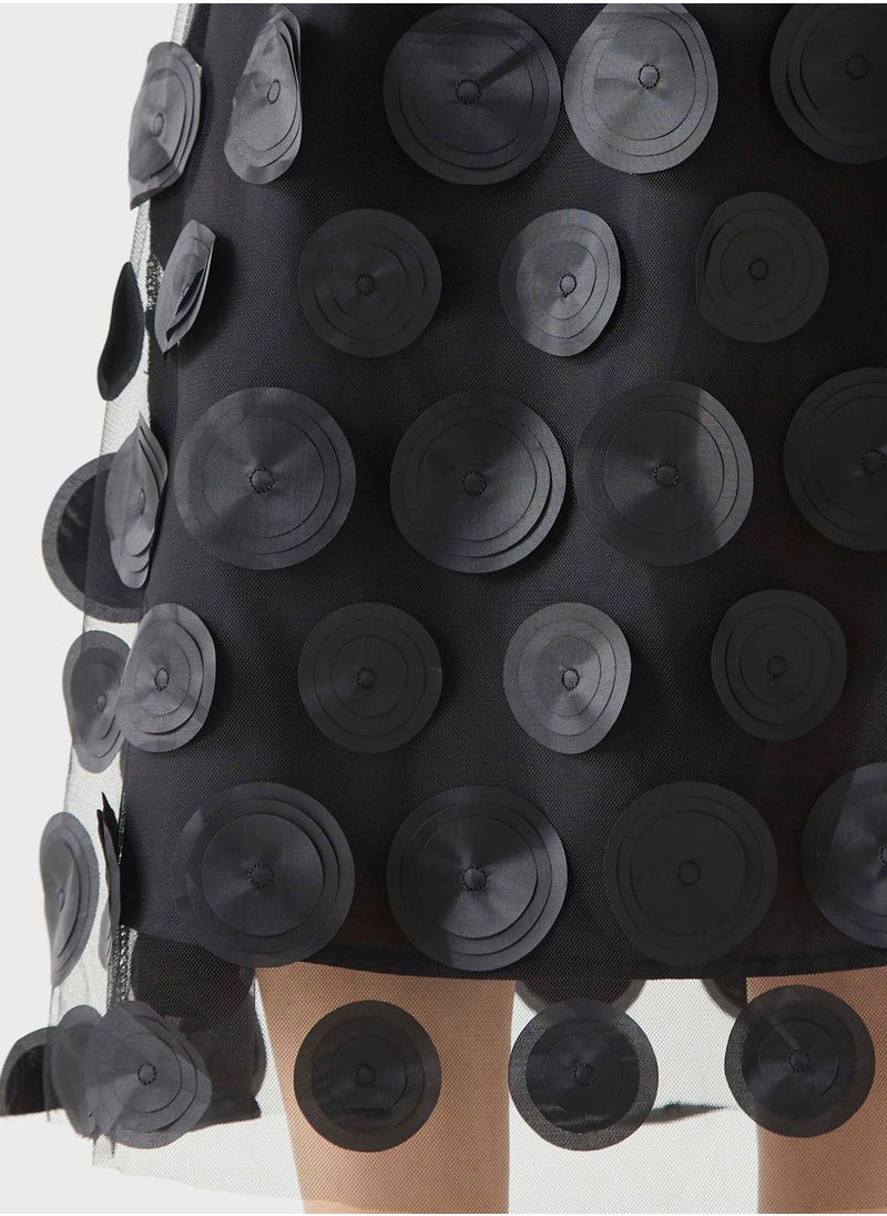 2Xtremz - Applique High Waist Mesh Skirt - Image 1