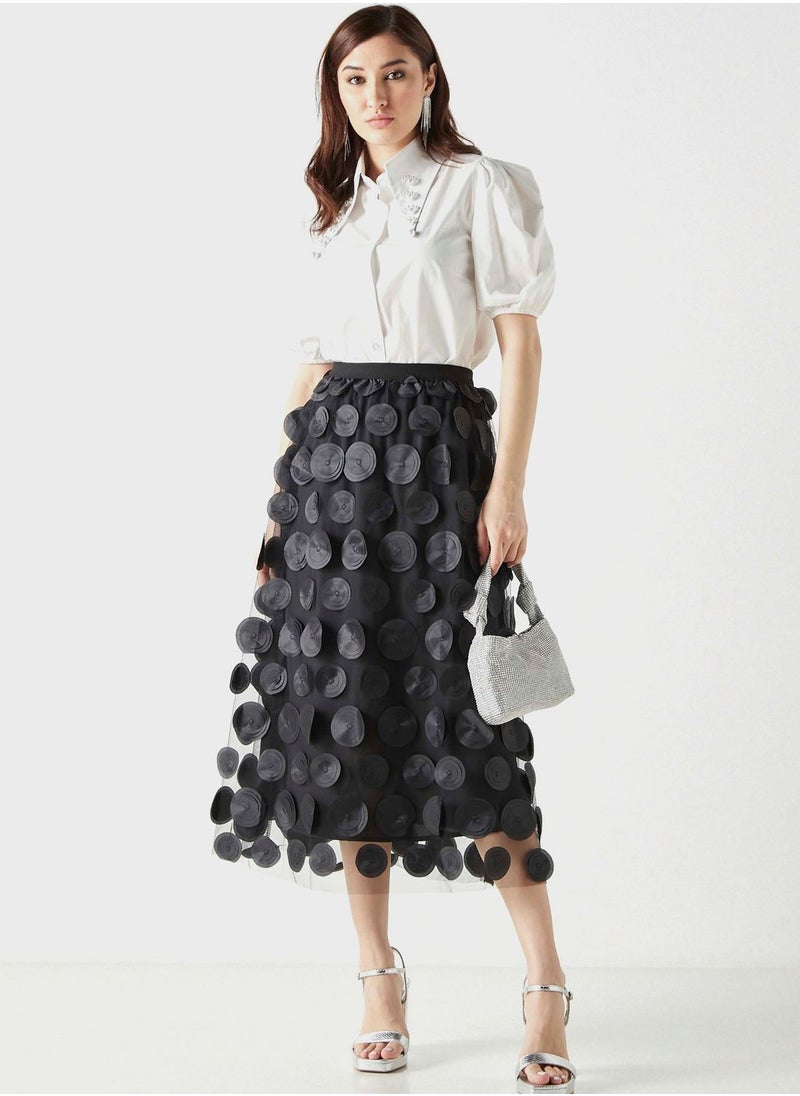 2Xtremz - Applique High Waist Mesh Skirt - Image 1