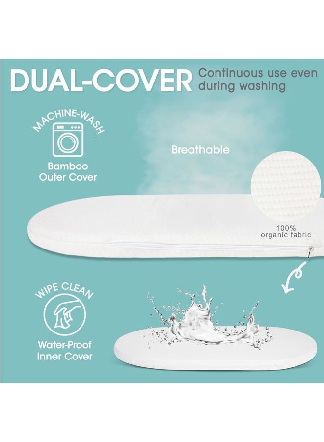 JJOO Baby Changing Basket - Breathable, Waterproof Covers, Wipeable Changing Pad for Changing Table Toper & Dresser, Cotton Rope Baby Basket (Light Cream/Bamboo, Caddy Set) - Image 5