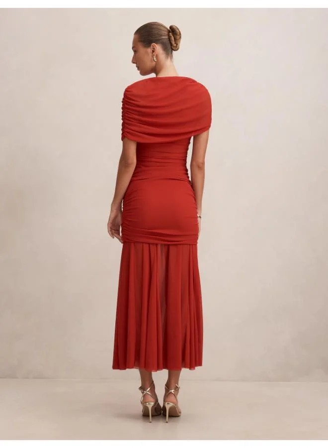 فورايفر نيو Elouise Asym Cape Mesh Maxi